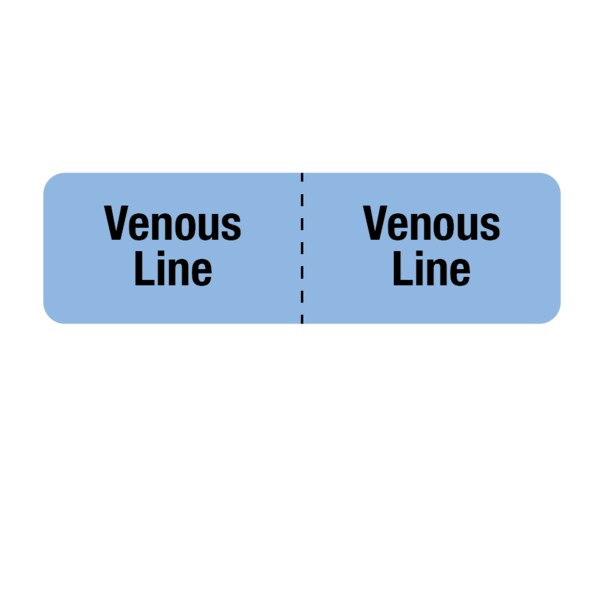 Nevs IV Tubing Label, Venous Access / Venous Access 7/8" x 3" Blue w/Black VW-0114 - main